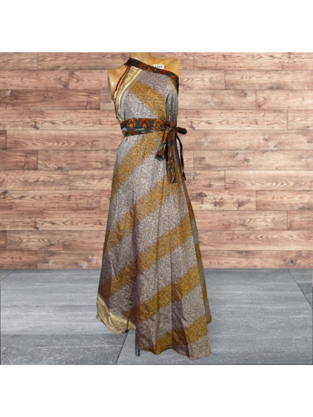 Boho Wrap Skirt Double Layer Sari One Size Multi Wear 36" Travel Resort Festival - Picture 3 of 6